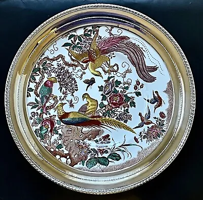 Buy Royal Crown Derby 13”charger Plate With Wide Sterling Silver Rim “olde Avesbury” • 239.16£
