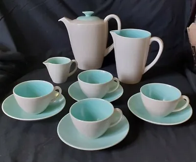 Buy Vintage Poole Pottery #c57 Mottled Grey/ice Green 11× Piece Part Tea Set • 40£