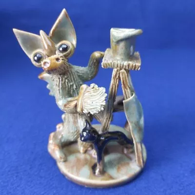 Buy Yare Designs Dragon Pottery, Painter On Ladder With Cat, Rare Vintage 80s Figure • 99.99£
