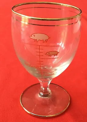 Buy Vintage Novelty Pig Measure Drinking Glass • 2£