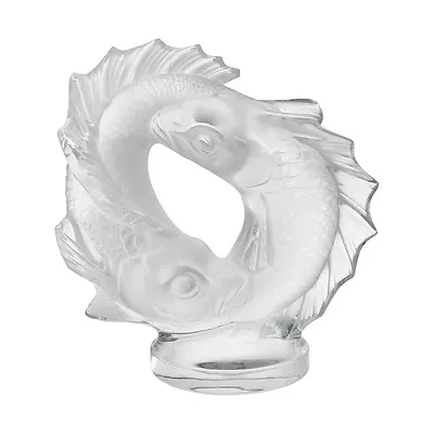 Buy Lalique Crystal Double Fish Sculpture #1162200 Brand Nib Ocean Large Save$$ F/sh • 4,195.79£