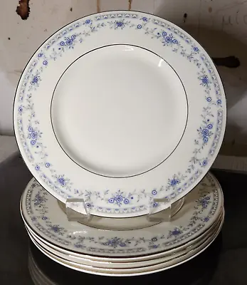 Buy Minton Bellemeade Salad Plates Set Of 5 VTG Blue Florals Scrolls England 8 Inch • 38.31£