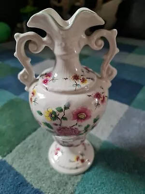 Buy Vintage Old Foley James Kent Double Handle Vase Staffordshire Flowers Pattern • 4£