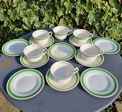 Buy Regency Green Solian Ware Simpsons Pottery 1930s/1940s Tea Cup, Saucer Plate Set • 24.99£
