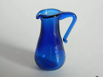 Buy (KP1.9) 1/12th Scale DOLLS HOUSE BLUE GLASS PITCHER JUG • 1.99£