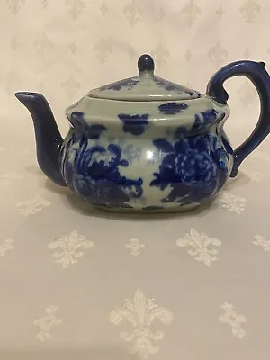 Buy Rare Victoria Ware Ironstone Floral Blue Tea Pot Excellent Condition • 39.99£