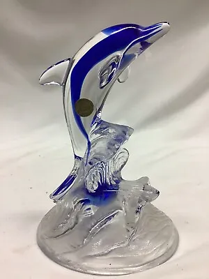 Buy Cristal D’arques Lead Crystal Blue Dolphin Glass Ornament • 9.95£