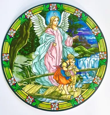 Buy GUARDIAN ANGEL SUNCATCHER - Removable Window Decoration / Stained Glass Effect • 4.25£