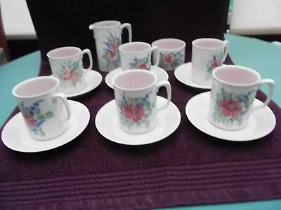 Buy Vintage Branksome Pottery Miriam Pattern 14 Piece Coffee Set Excellent Condition • 49.99£