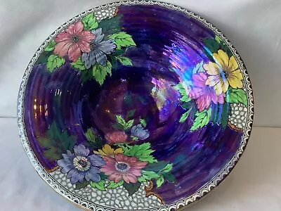 Buy Maling Purple  Lustreware Large Footed Bowl - With Damage • 4.95£