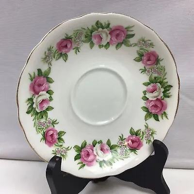 Buy Colclough China Bone China 15cm Saucer With Pink Rose Pattern • 7.50£