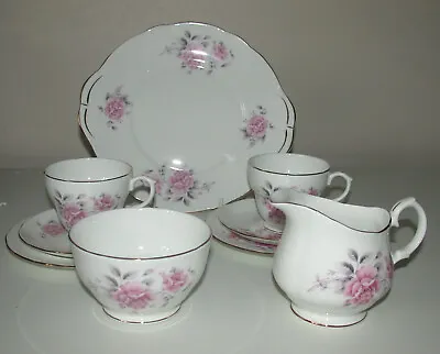 Buy  Duchess  Part Tea Set  2 Trios Sugar Bowl  Milk Jug  Sandwich Plate Pink Roses • 20£
