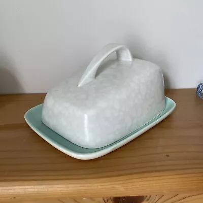 Buy Vintage Poole Pottery Twin Tone Ice Green / Seagull Cheese/Butter Dish • 15£