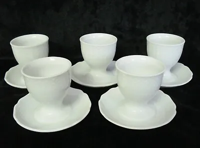 Buy 5 Kaiser Porcelain Belvedere Egg Cup Solid White Basketweave Band Porcelain • 38£