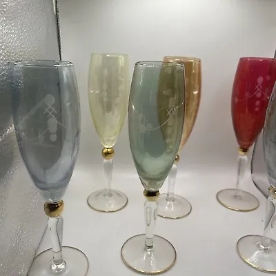 Buy ￼very Rare  Vintage Luminarc France Harlequin  Champagne Glasse Etched • 23.99£