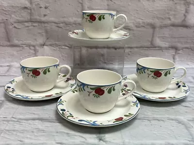 Buy Poole Pottery Cranborne Tea Cups & Saucers X4 NEW • 9.99£