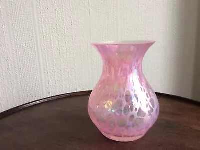 Buy Iredecent Pink Glass Vase. Probabley Heron Or Brierley 3.1/2 X 2.1/4 Inch • 26£