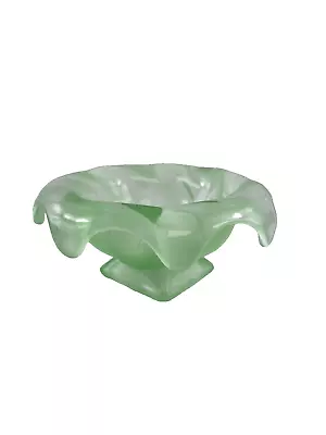 Buy Art Deco Frosted Mint Green Bagley Glass 'Equinox' Posy Bowl • 15.90£