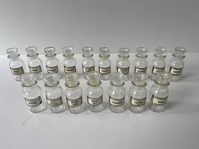 Buy 17 X Vintage Glass Spice Bottles Jars With Labels Glass Stoppers Made In Japan • 30£