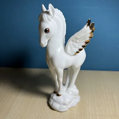Buy Beautiful Royal Osborne White Bone China Pegasus Gold Tipped Wings 1407 Figure • 25£