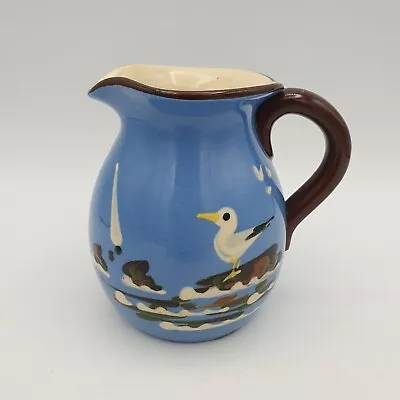 Buy Babbacombe Pottery Small Jug Painted Blue With Seagull On Rock In Sea Vintage • 9.99£