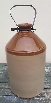 Buy Great Vintage Stoneware Flagon With Metal Handle Letters Printed On Base N  S  6 • 29.95£