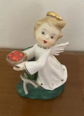 Buy Vintage I.W.RICE & CO. INC An Irice Import Angel Figurine Holding Apples! • 16.41£