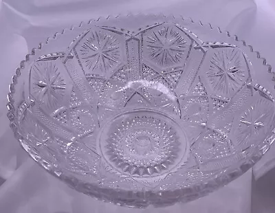 Buy Clear Pressed Glass Serving Dish Bowl Sawtooth Edge - 7.75   • 9.48£
