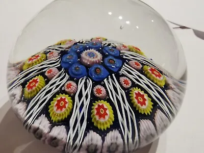 Buy Vintage STRATHEARN Paperweight. Large, Bright And Very Neat. 3ins. Blue Ground, • 21.40£