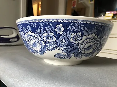 Buy Crabtree & Evelyn Large Bowl By Masons Blue White Roses Ironstone Excel Cond • 25£