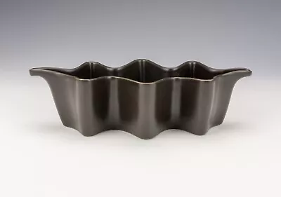 Buy Poole Pottery - Freeform Range - Black Wavy Bowl - Mid-Century Modern Design • 19.99£