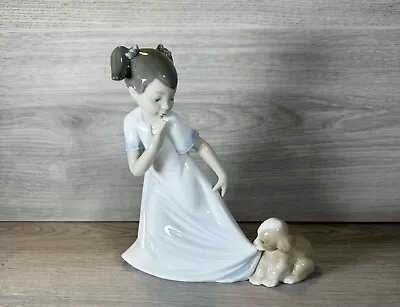 Buy Vintage NAO Lladro Figurine - Girl With Puppy “ Let Me Go” • 24£