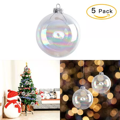 Buy Craft Sphere 6 8 10cm Glass Iridescent Fillable Baubles Balls Christmas Ornament • 65.95£
