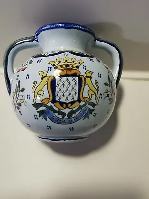 Buy French Lannion Two Handled Vase Faience Desvres? • 4.99£