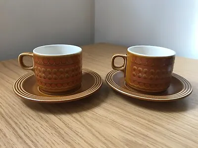 Buy 2 X Vintage Hornsea Pottery Saffron Tea/Coffee Cups And Saucers 1970's • 5£