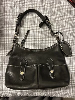 Buy Dooney And Bourke Florentine Black Leather Lucy Hobo Handbag • 76.86£