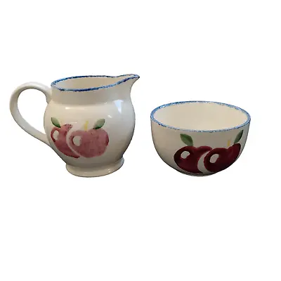 Buy Poole Pottery Dorset Fruit Milk Jug & Sugar Bowl ‘Apples’ • 15.99£