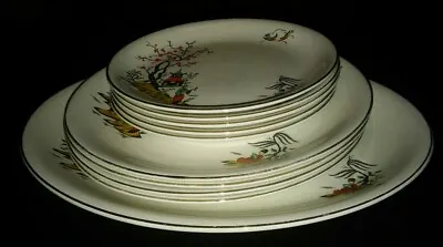 Buy Barratts Delphatic White Oriental Dinner Plates X 4. Side Plates X 5 & Platter. • 24£