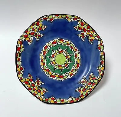 Buy Rare Maling Pottery Hand Painted Art Deco Plate #5404 Blue Cobble • 355.21£