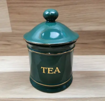 Buy Vintage Hornsea Pottery  Regency Green & Gold Tea Storage Jar • 11.99£