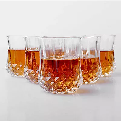 Buy Set Of 6 Wine Whiskey Champagne Glasses Lead Free Crystal Glass Diamond Glass • 12.99£