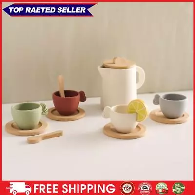 Buy 9pcs/10pcs Pretend Play Tea Set Role Play Wooden Tea Set For Kids (9pcs) • 11.03£