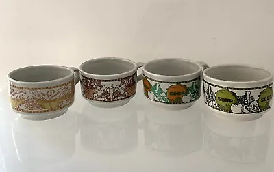 Buy Staffordshire Potteries Vintage Retro Kiln Craft Soup Mugs Set Of Four  • 10£