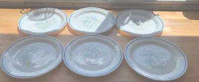 Buy 6 X Pyrex Blue Iris Large 10in Round Dinner Plates Retro Excellent Condition • 36.99£