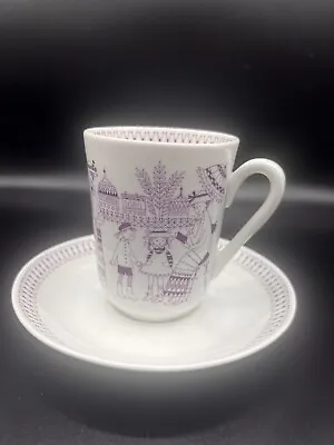 Buy SUPER RARE! Arabia Finland Vintage Emilia Violet Cocoa/Coffee/Tea Cup & Saucer • 256.85£