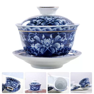 Buy Chinese Porcelain Tea Set Peony Lotus Tureen Tradition Cup Saucer For Home • 16.98£