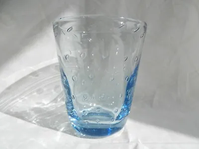 Buy Vintage Whitefriars Glass Light Blue Controlled Bubble Vase • 44.99£