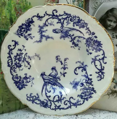 Buy 4 Royal Cauldon China Marlborough Rimmed Soup Bowls ~ Blue Bird Of Paradise • 40£