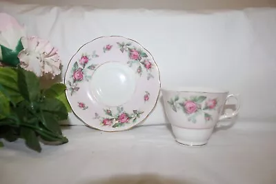 Buy 11134V Vintage Colclough / Crown Essex Tea Cup & Saucer Pink Floral • 8£