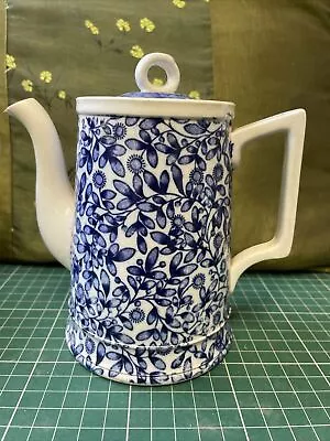 Buy Antique Victorian Cauldon Blue White Floral Flowers Pattern Coffee Teapot C.1890 • 10£